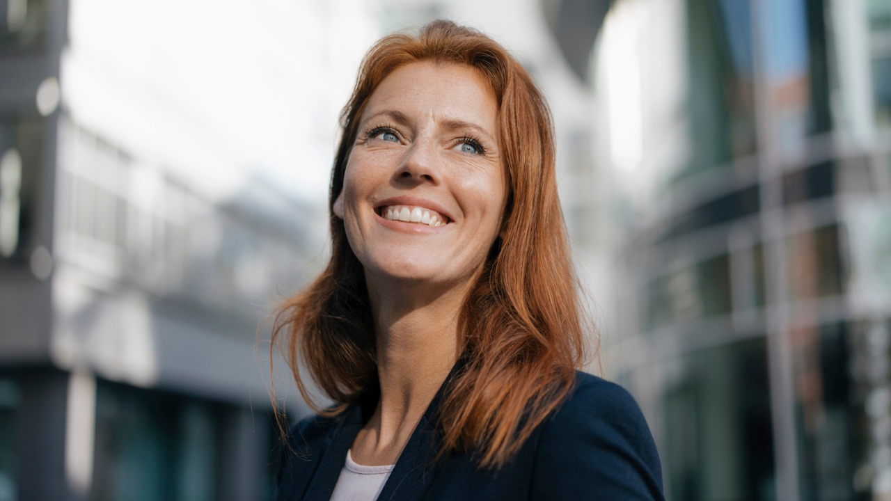 Woman smiling