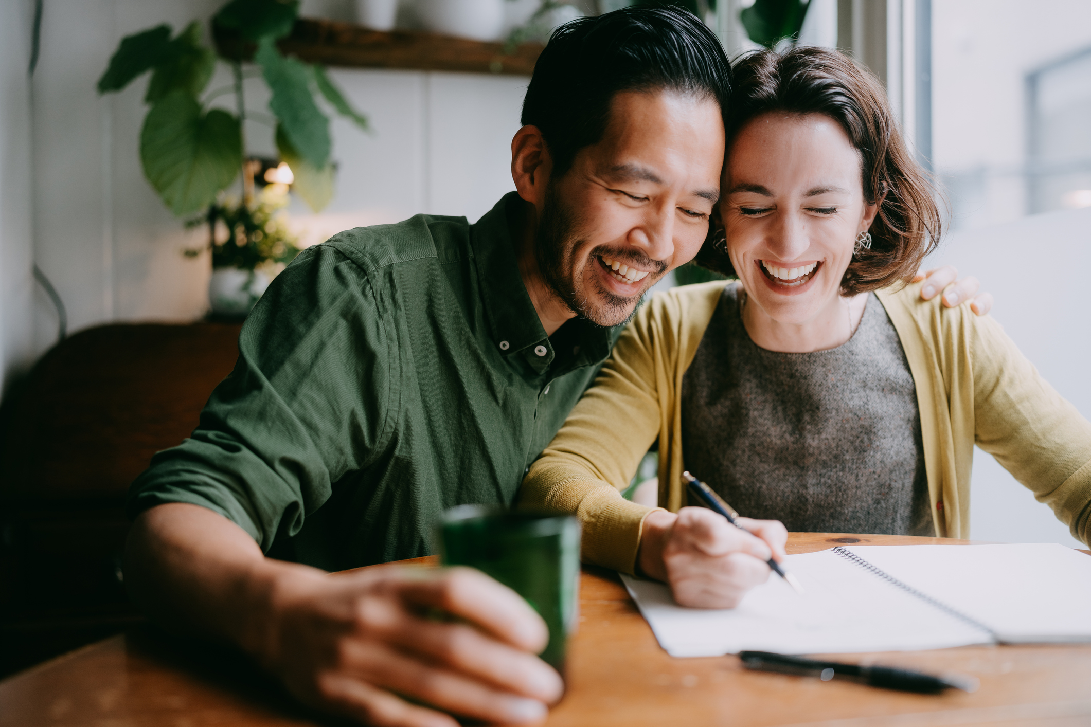 Young couple smiling together